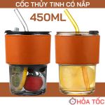 Ly thủy tinh kèm bao da 450ml